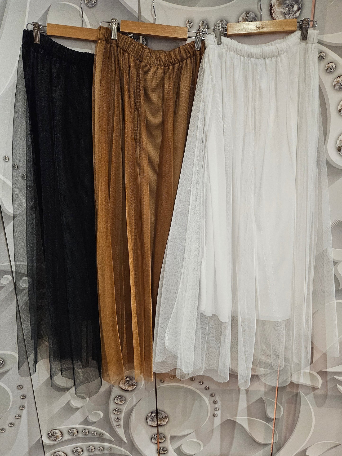 Tulle Layered Midi Skirt