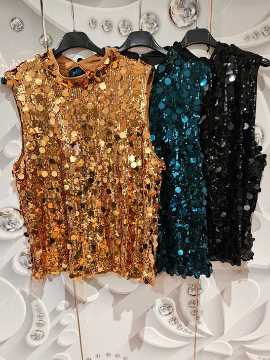 All-over Double Sequin Top