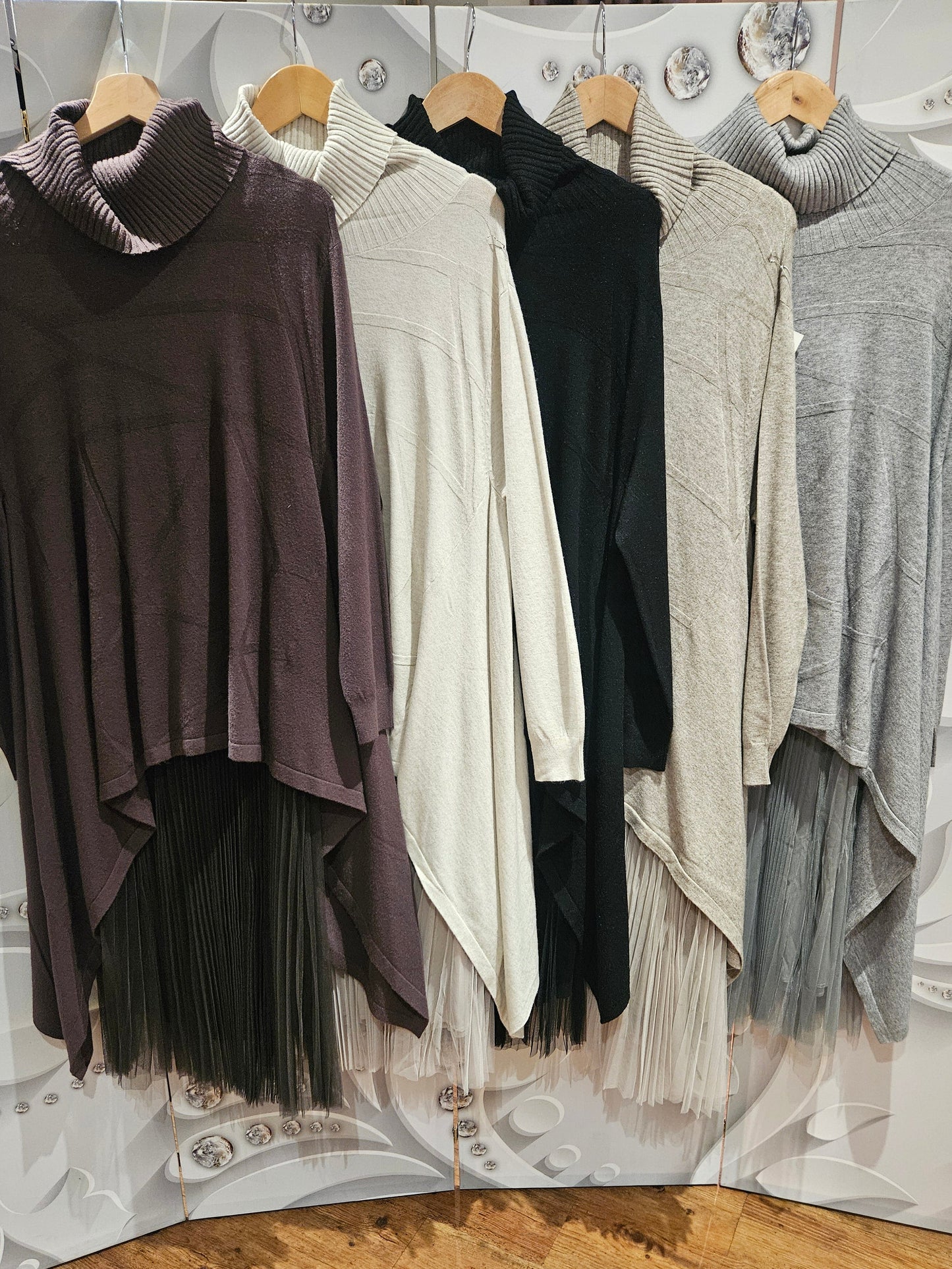 Midi-Dress Co-Ord with Poncho Roll Neck Jumper