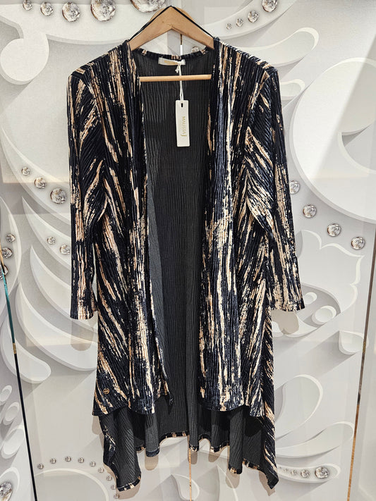 Crinkled Texture Open Blouse