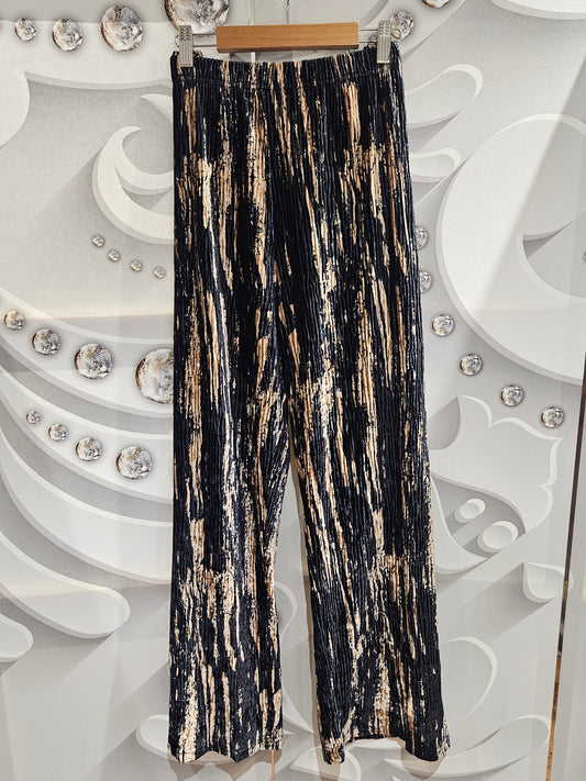 Crinkled Texture Wide Leg Trouser