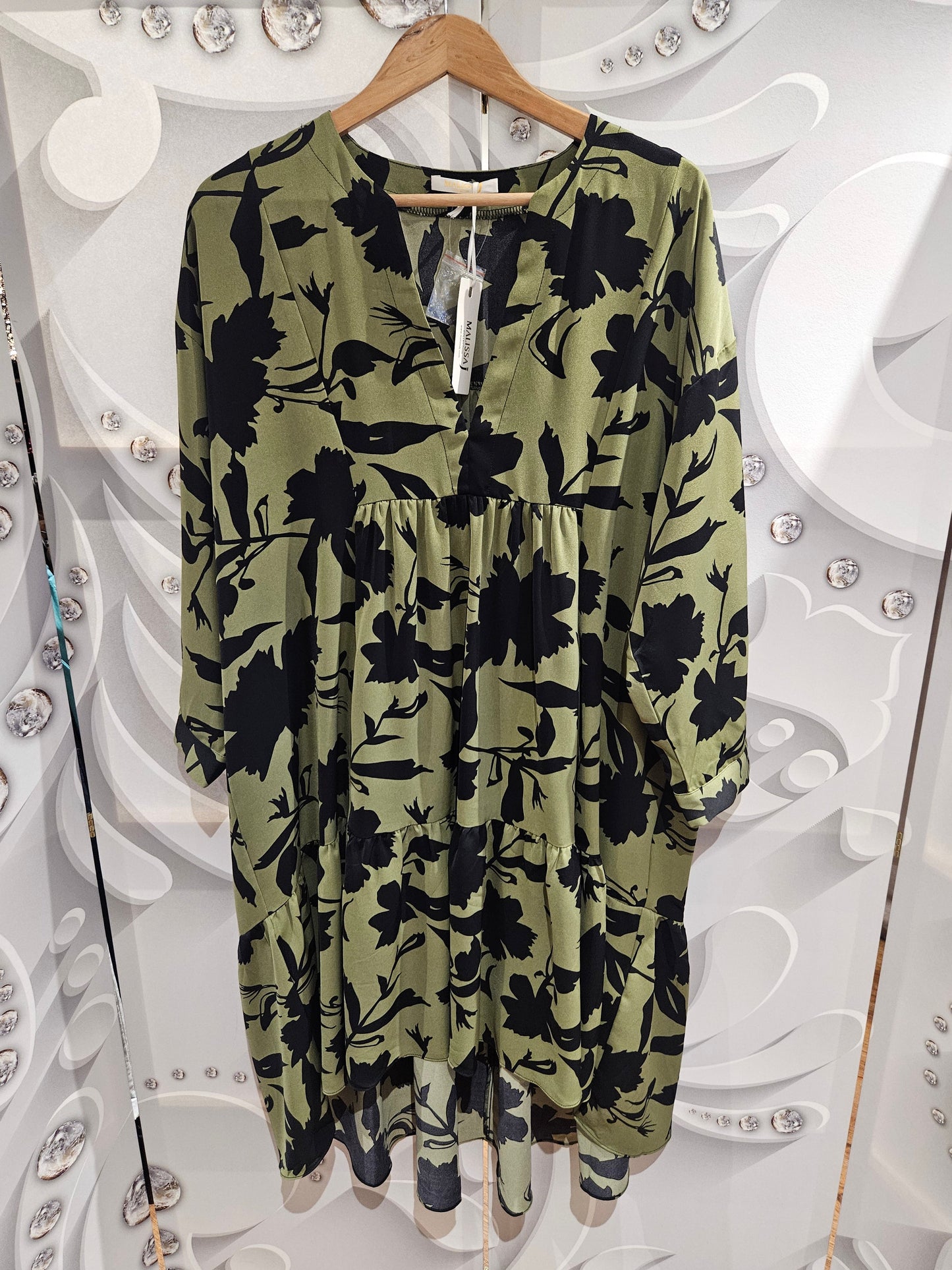 Abstract Leaf Print Dress