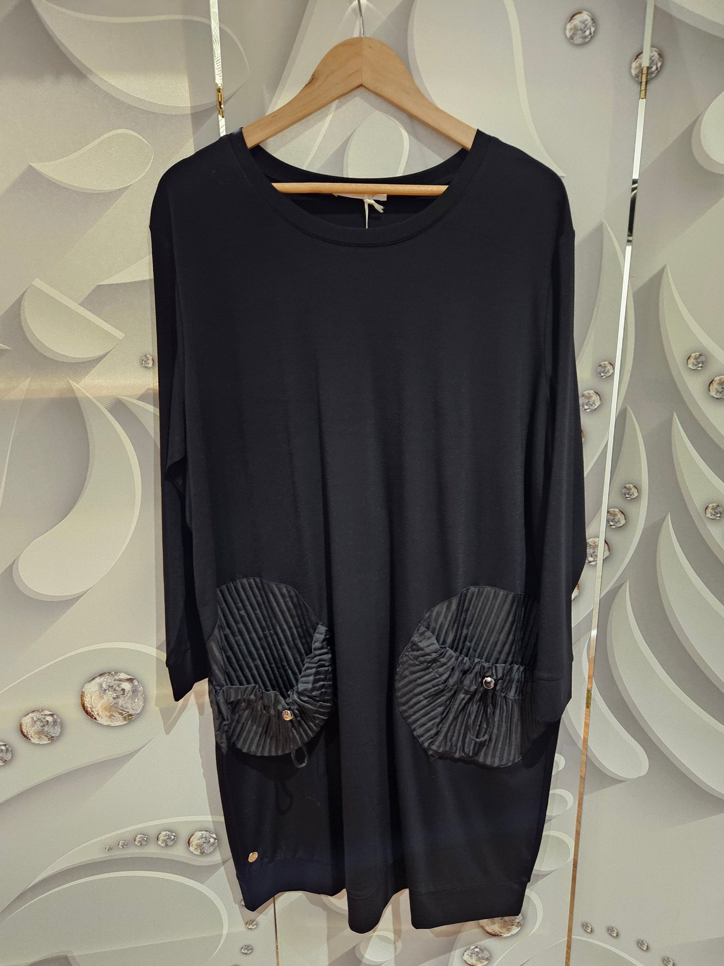 Dress with Front Pleated Pockets