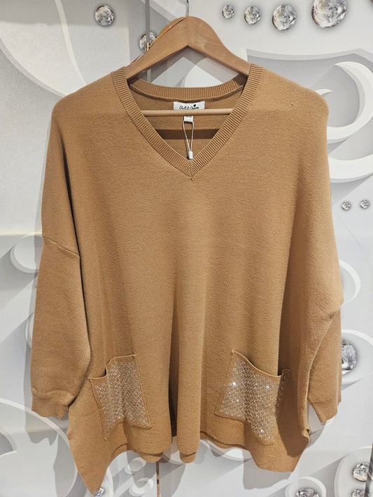 Jumper with Sequin Pocket Detail