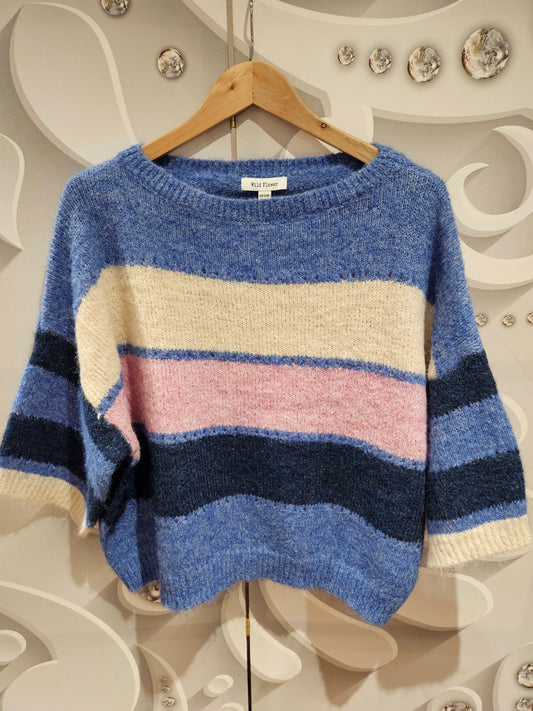 Wild Flower Blue Striped Knit Jumper