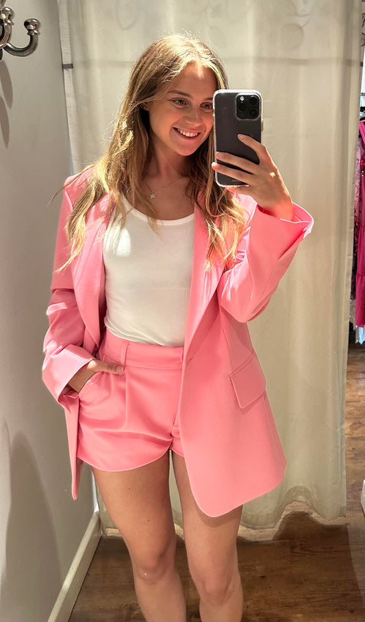 EXSCLUSIVE Blazer & Short Set in PINK