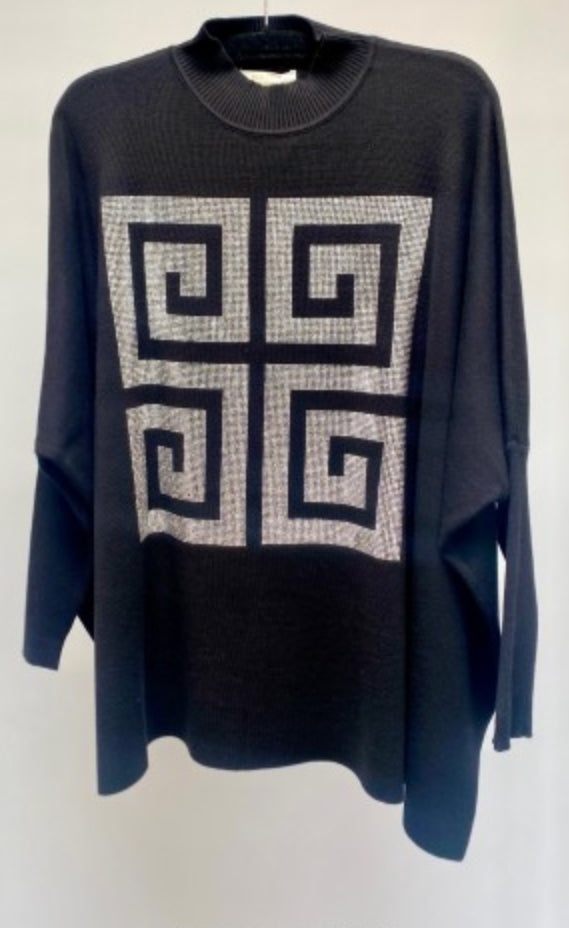 Square shaped jumper with geo stud design