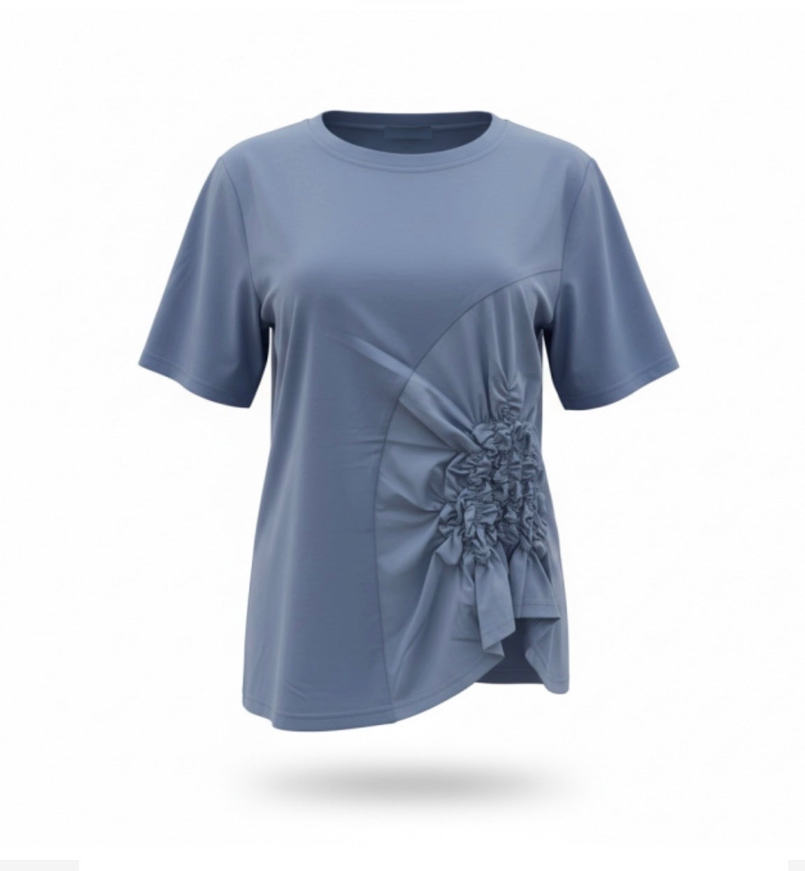 Malissa J Jersey Ruffle Top - Denim