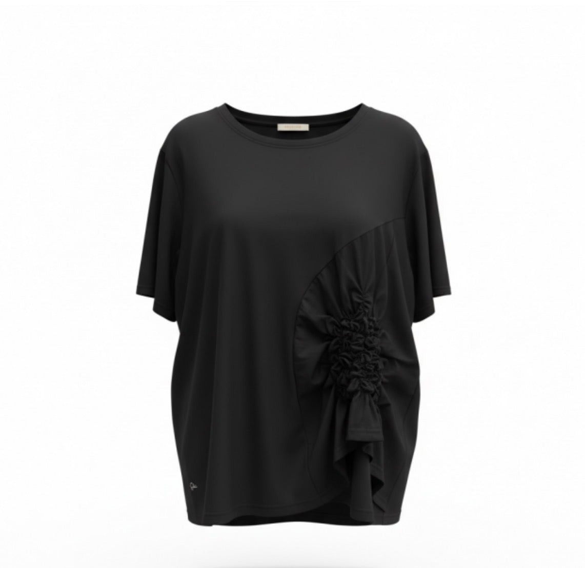 Malissa J Jersey Ruffle Top - Black