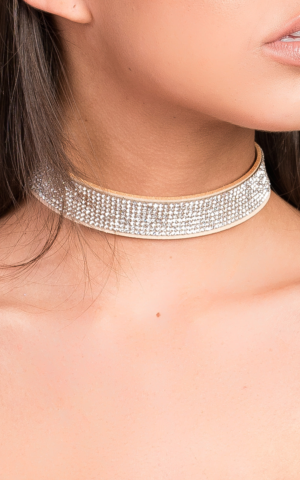 Suede Diamante Choker