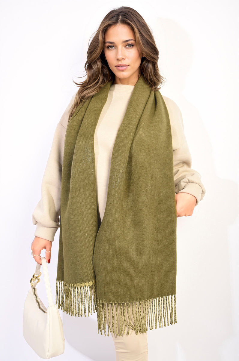 Winter Oversized Scarf With Tassel
