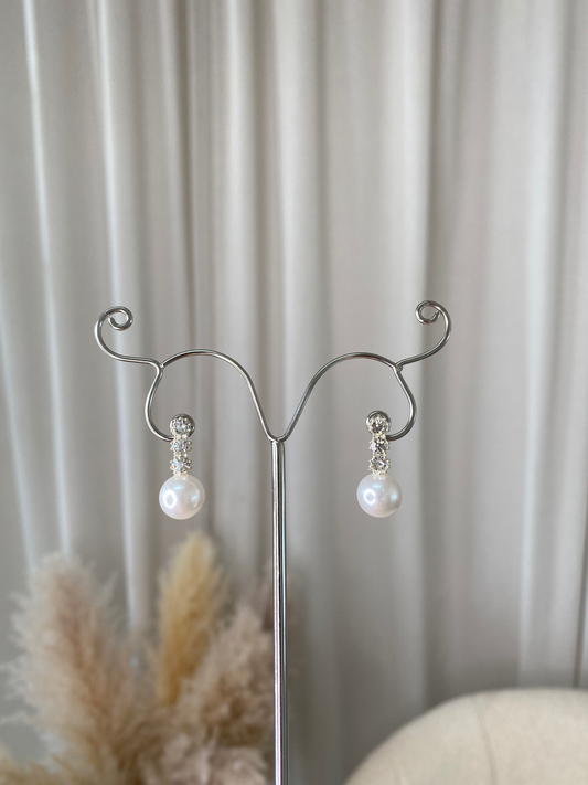 Diamante Pearl Earrings