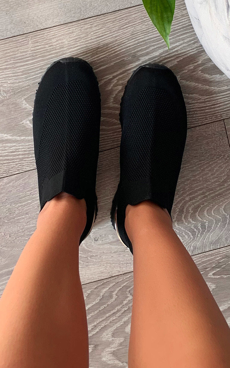 Slip On Sock Wedge Trainers