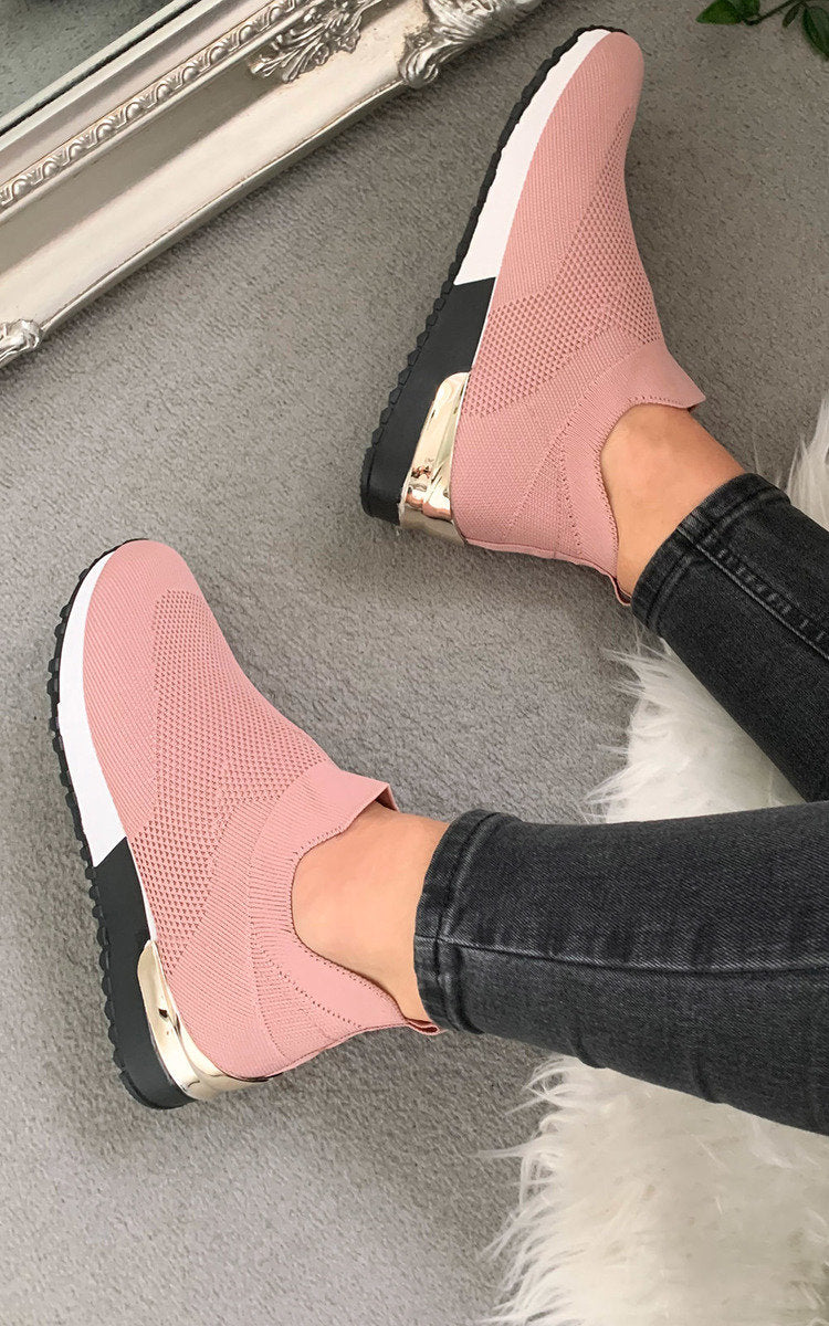 Slip On Sock Wedge Trainers