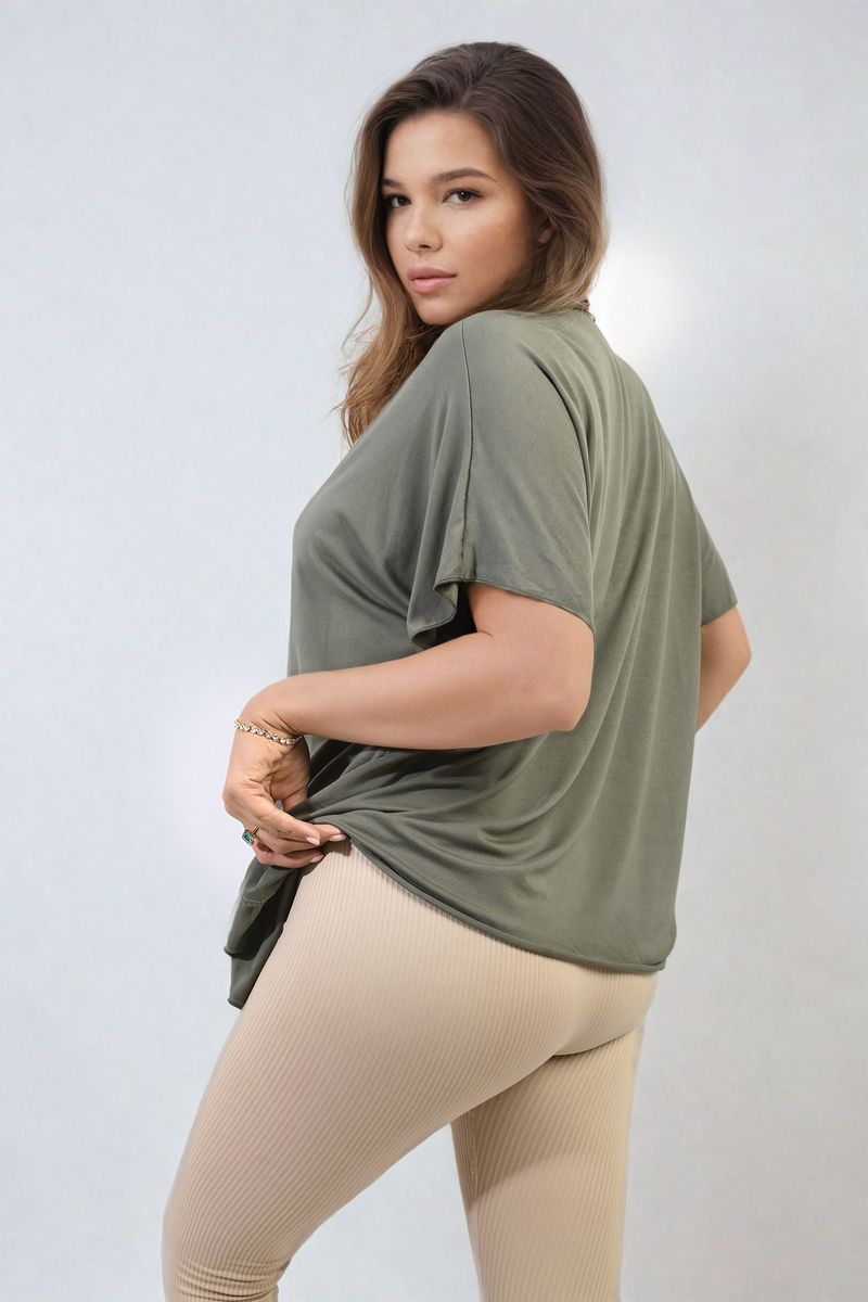 Short Sleeve V-Neck Loose Top