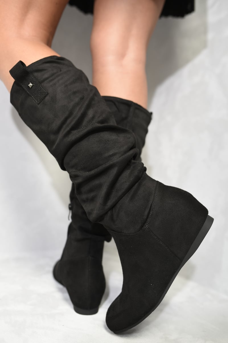 Zariah Tassle Detail Rouched Ankle Boots