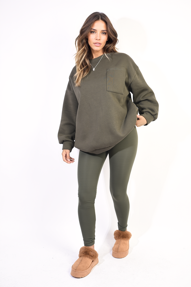 Oversized Pocket Sweatshirt And Leggings Co-ord Set