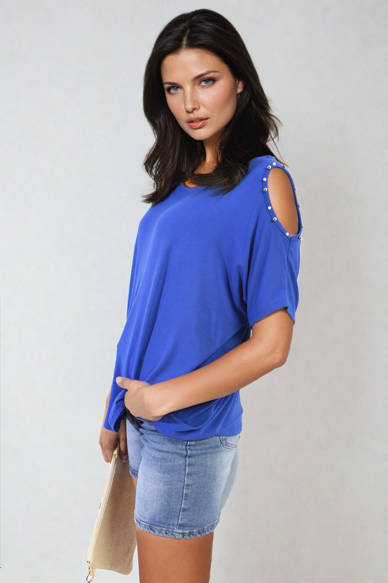 Pearl Cold Shoulder Top