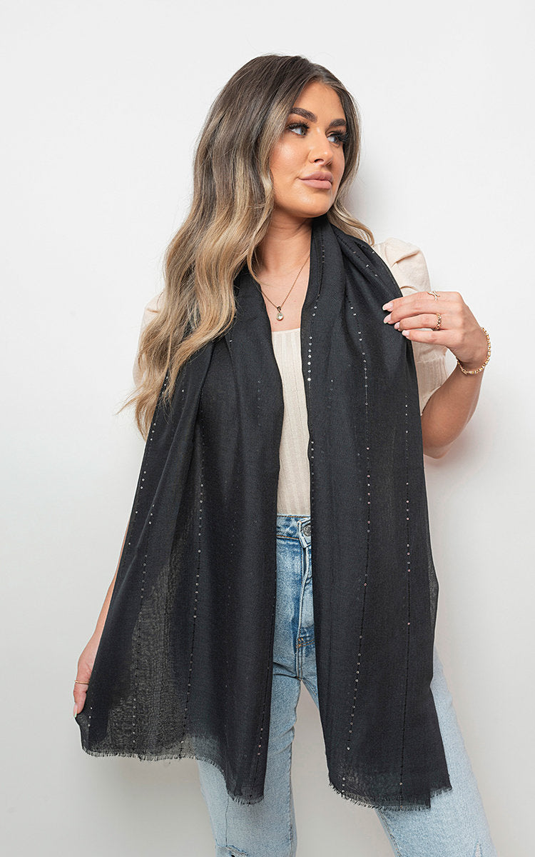 Sparkle Sequin Crinkle Wrap Scarf