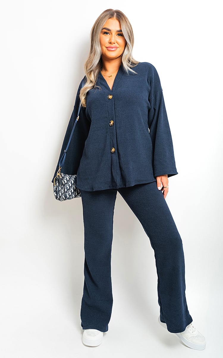 Buttoned Long Sleeve Top and Trouser Co-ord Set